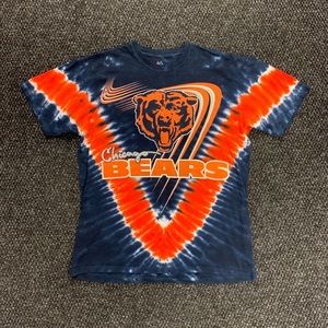 Majestic NFL Chicago Bears Orange Tie Dye Shirt L